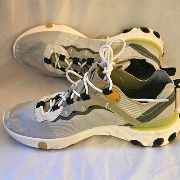 Nike React Element 55 Women's 8 Gray Volt Athletic Running Shoes Sneakers - Picture 9 of 9